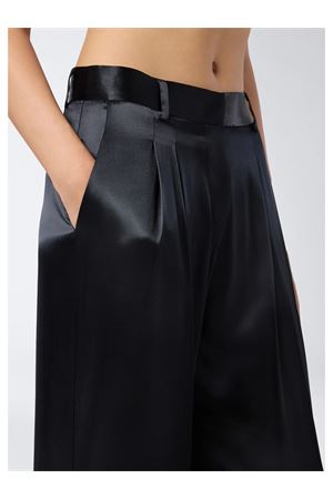 Pantaloni Nathalie in raso nero lucido THE ANDAMANE | TM180408ATNV127999